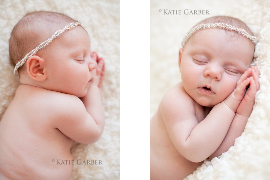 baby girl wearing beaded headband