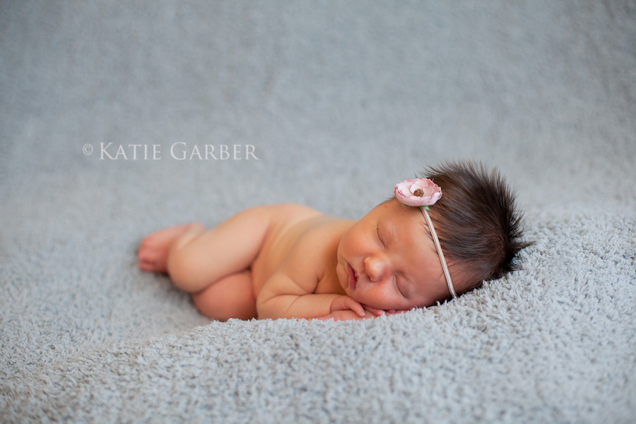 baby girl wearing flower headband