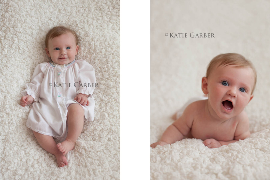 smiling baby on blanket