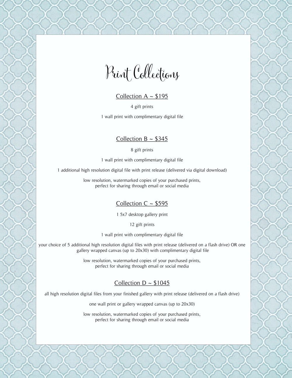 2016 pricing collections