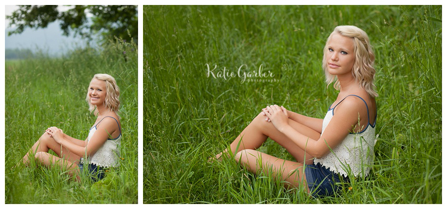 senior girl in field