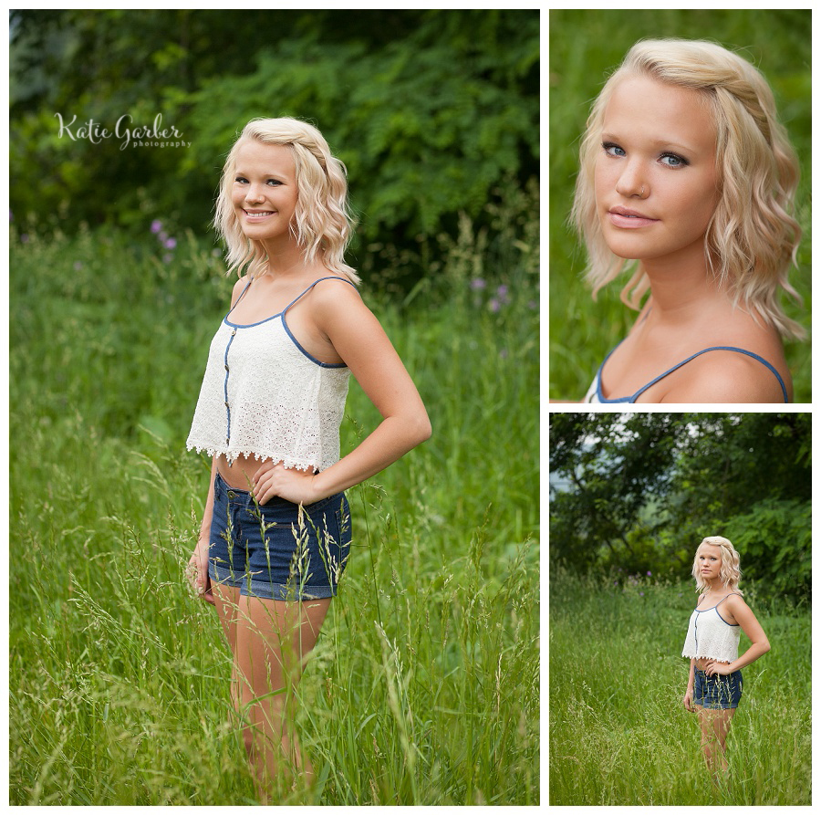 senior portraits girl in field