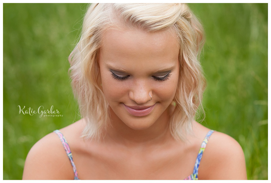 smiling looking down