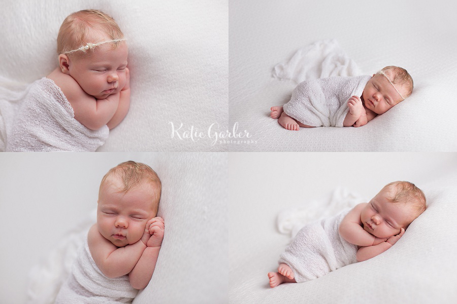 newborn photos with white blanket