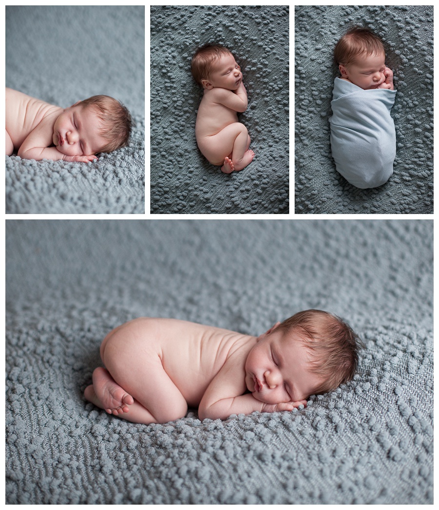 newborn photos blue blanket