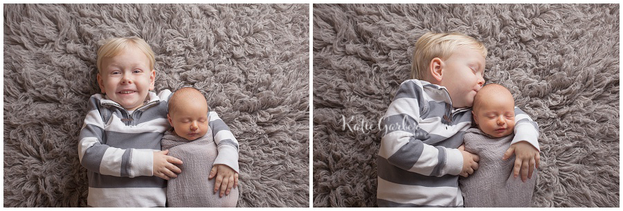 newborn with sibling flokati