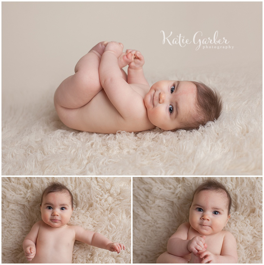 williamsport pa photographer six month old baby girl natural flokati