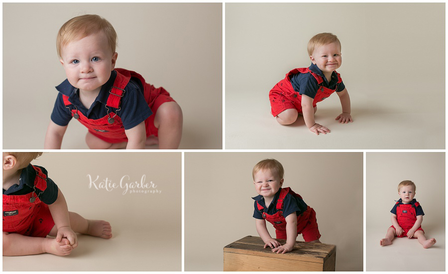 one year old boy indoor portrait