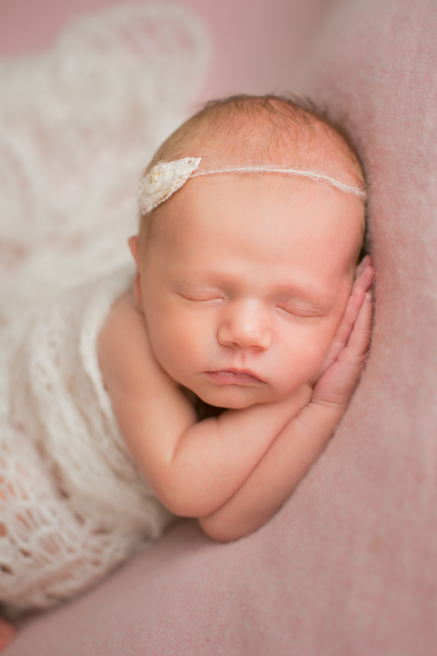 newborn baby wrapped girl photo