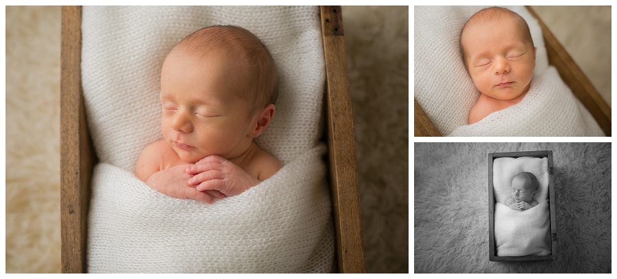 Katie Garber Photography – Williamsport Montoursville PA newborn photographer - prop snuggle pose black and white - Grant 11-18