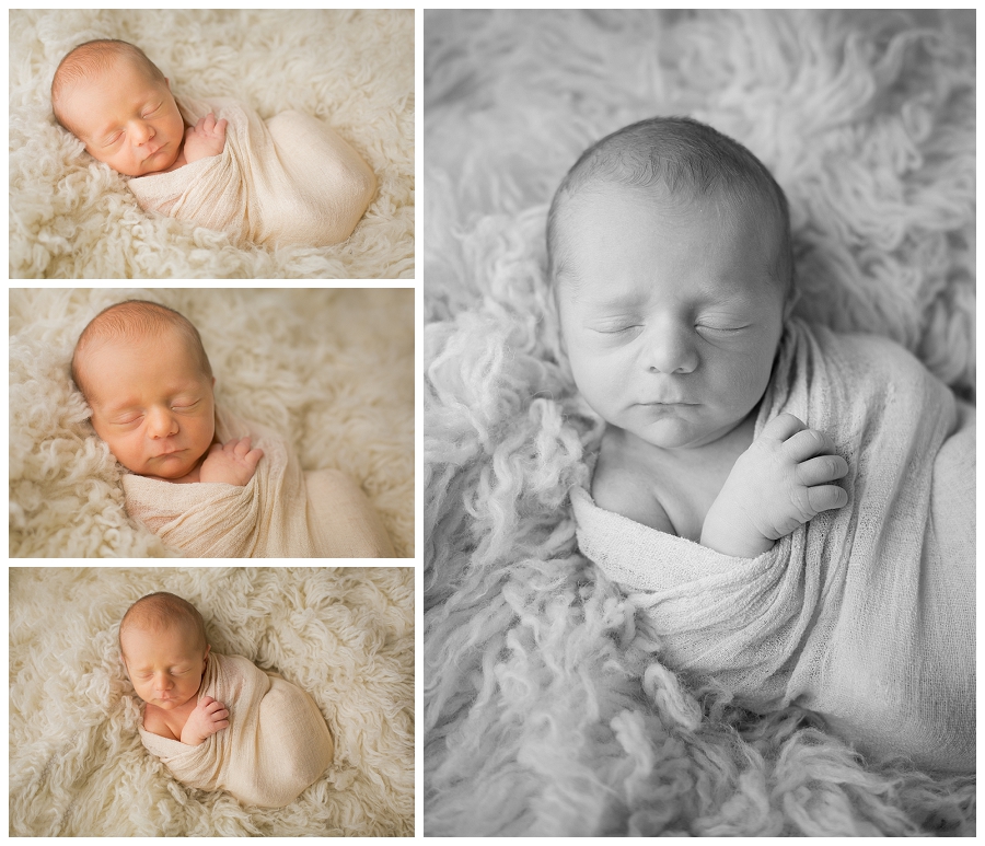 Katie Garber Photography – Williamsport newborn photographer – baby on flokati - Grant 11-18