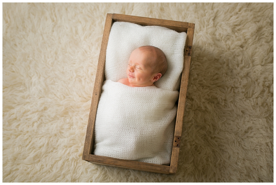 Katie Garber Photography – Williamsport newborn photographer – flokati prop from above - Grant 11-18
